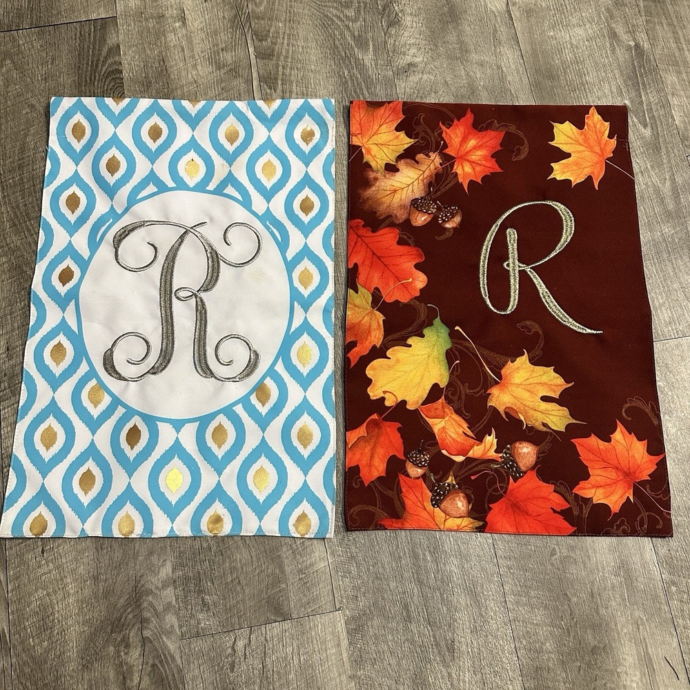 Monogram Letter R Garden Flag Outside 12x18 Inch Double Sided